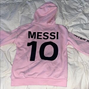 Light Pink Messi 10 Hoodie Sweatshirt